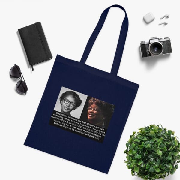 Cotton Canvas Tote Bag "Defy with Dignity – Carry Claudette Colvin’s Courage - Image 18