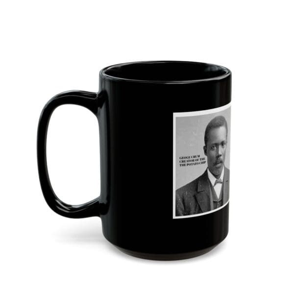 Black Mug (11oz, 15oz) "The Chip That Changed Snack History – George Crum" - Image 7