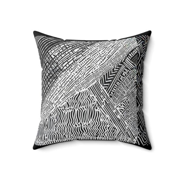 Modern Geometric Throw Pillow - Abstract Black & White Design - Image 7