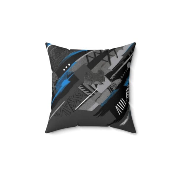 Modern Geometric Throw Pillow for Home Decor | Abstract Black and Blue Design "Make a Statement, One Pillow at a Time.