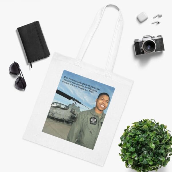 Cotton Canvas Tote Bag "Dream. Dare. Discover — Carry the Legacy of Mae Jemison" - Image 3