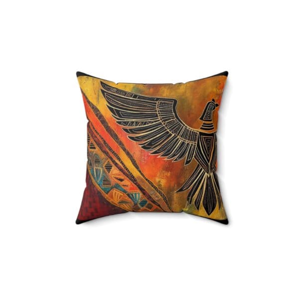 Egyptian-Inspired Decorative Pillow | Artistic Square Cushion with Ankh & Hieroglyphs Ancient symbols. Modern elegance.