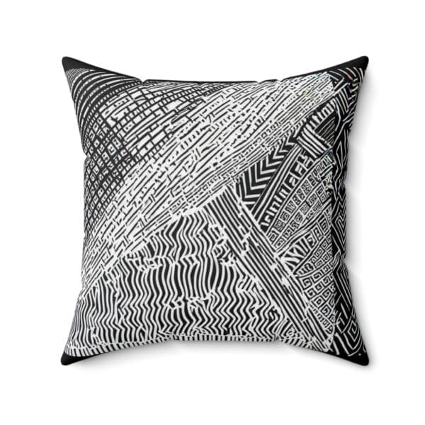 Modern Geometric Throw Pillow - Abstract Black & White Design - Image 10