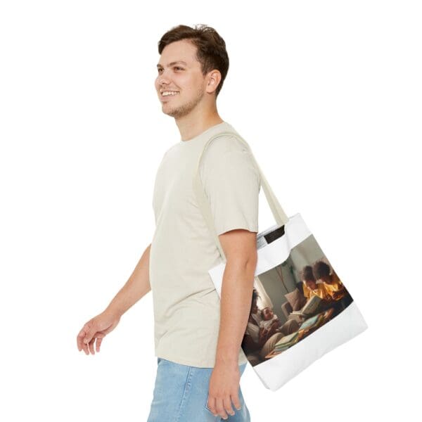 Tote Bag (AOP) “She Holds the Future. They Read the Past.” - Image 43
