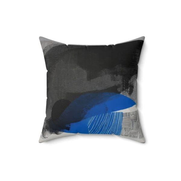 Modern Abstract Decorative Pillow with Blue Accents "Turn Your Home into a Work of Art." - Image 5