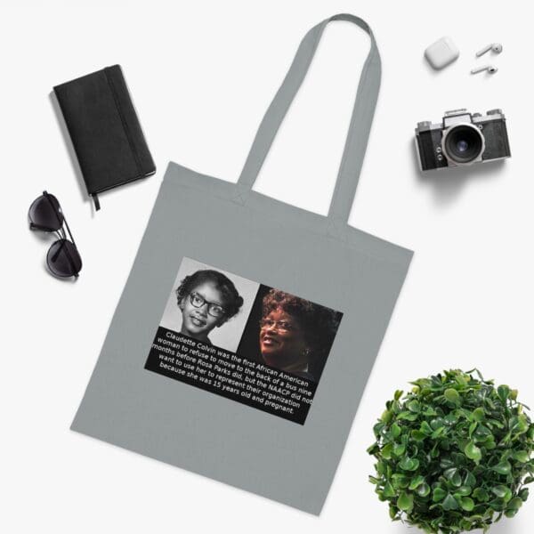 Cotton Canvas Tote Bag "Defy with Dignity – Carry Claudette Colvin’s Courage - Image 6