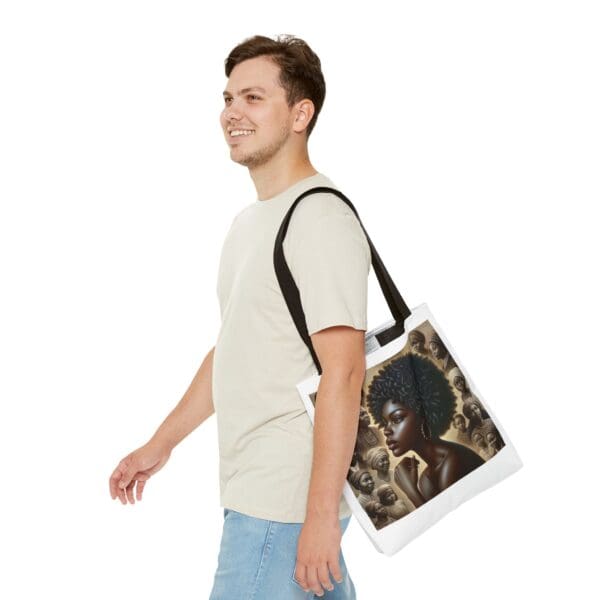 Tote Bag (AOP) "A gaze unbroken. A legacy unshaken." - Image 7