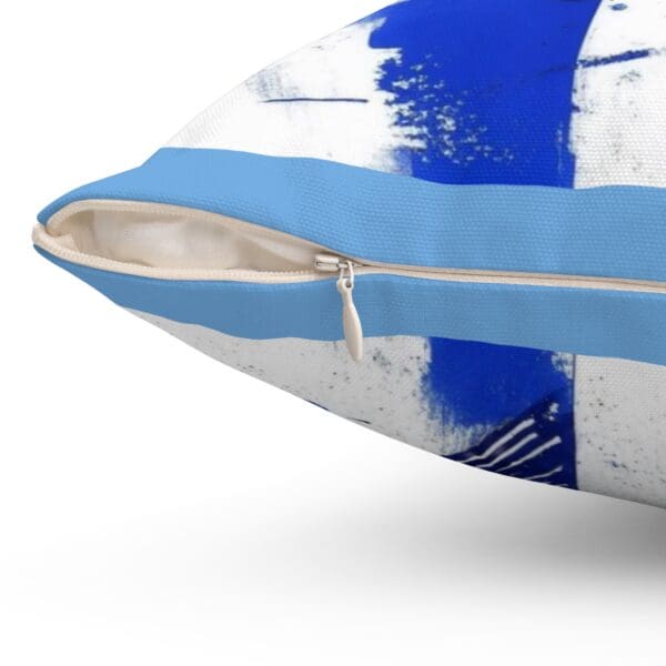 Artistic Blue Abstract Square Pillow - Modern Home Decor Style wrapped in sophistication. Elevate your space with modern elegance - Image 9