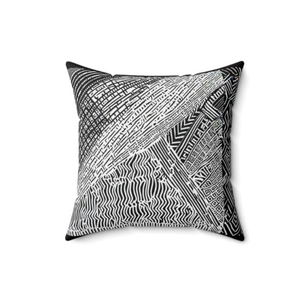 Modern Geometric Throw Pillow - Abstract Black & White Design - Image 4
