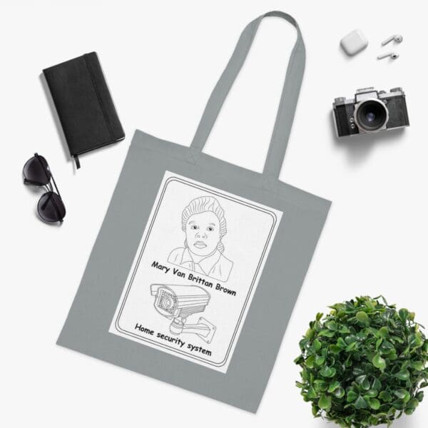 Cotton Canvas Tote Bag "Invent the Future – Wear the Legacy of Marie Van Brittan Brown" - Image 6