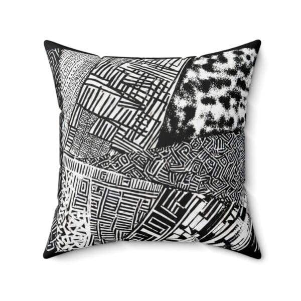 Modern Geometric Throw Pillow - Abstract Black & White Design - Image 11