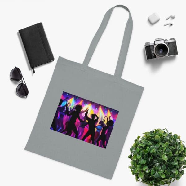 Organic Canvas Tote Bag Vibrant Nightlife Celebration" Canvas Bag - Image 6