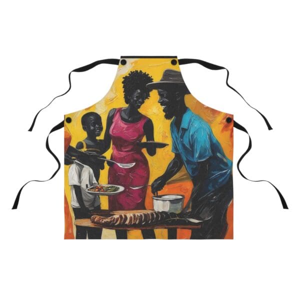 Family Gatherings Apron - Vibrant Culinary Art for BBQs & Home Cooking