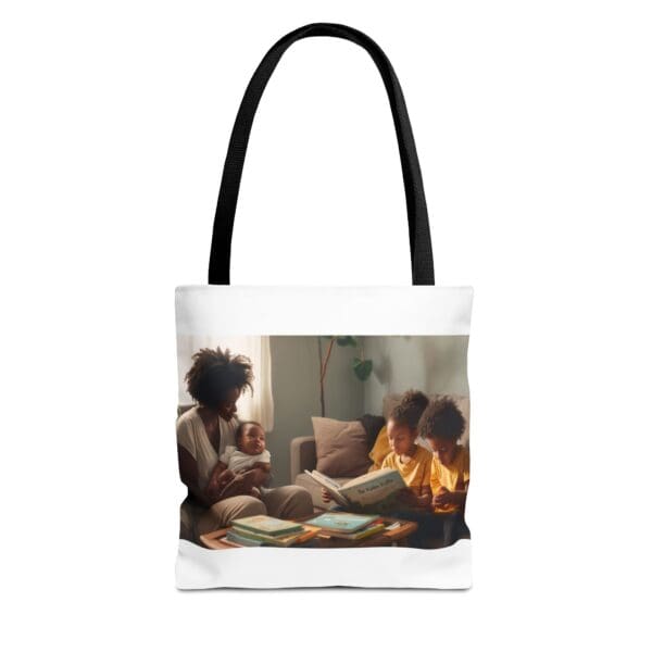 Tote Bag (AOP) “She Holds the Future. They Read the Past.”