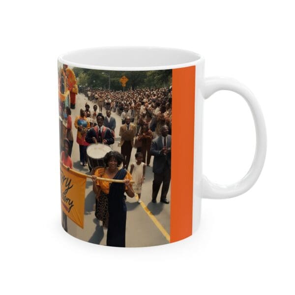 Ceramic Mug, (11oz, 15oz) Drumming for Change, Marching for Truth" - Image 4