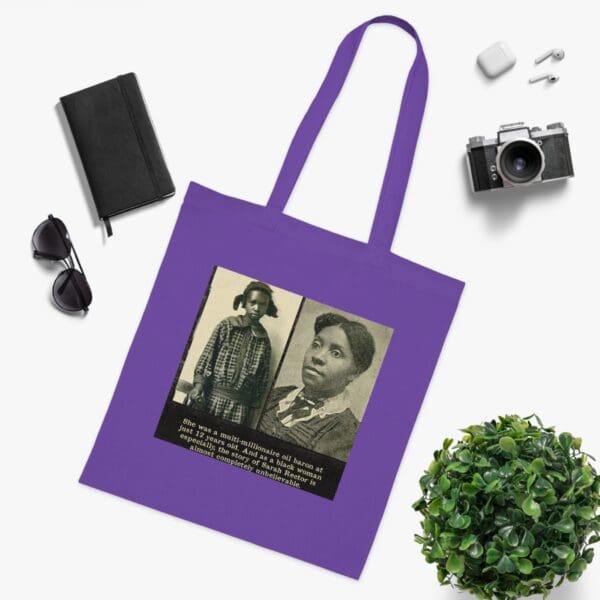 Inspiring Cotton Tote Bag -  "Rich Legacy in Every Stitch – Carry Sarah Rector’s Success" - Image 24