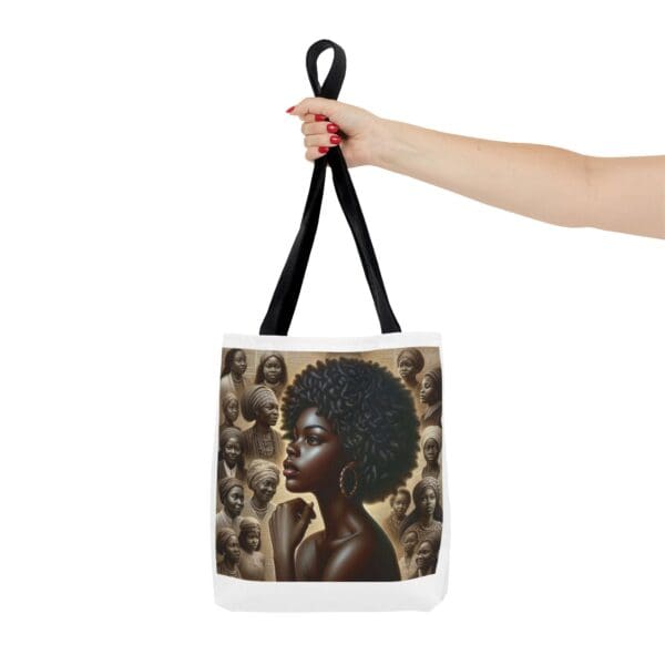 Tote Bag (AOP) "A gaze unbroken. A legacy unshaken." - Image 4