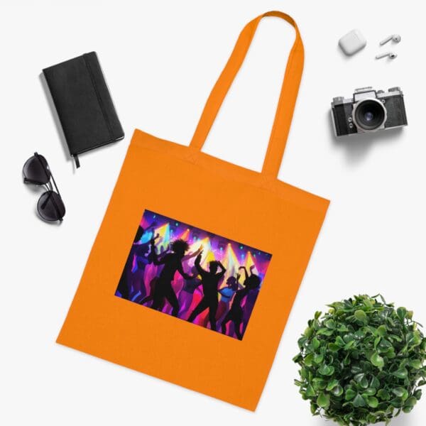Organic Canvas Tote Bag Vibrant Nightlife Celebration" Canvas Bag - Image 9