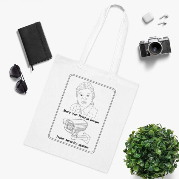 Cotton Canvas Tote Bag "Invent the Future – Wear the Legacy of Marie Van Brittan Brown" - Image 3