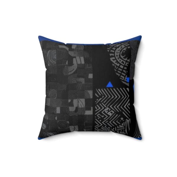 Modern Black & Blue Decorative Pillow - Bold Geometric Design for Home Decor "Perfectly Crafted for Comfort & Style." - Image 4