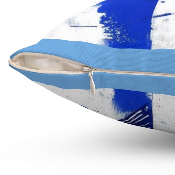 Artistic Blue Abstract Square Pillow - Modern Home Decor Style wrapped in sophistication. Elevate your space with modern elegance - Image 12