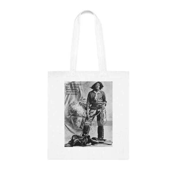 Cotton Canvas Tote Bag "Ride with Legacy – Carry Nat Love’s Spirit"