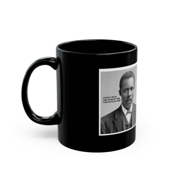 Black Mug (11oz, 15oz) "The Chip That Changed Snack History – George Crum" - Image 3
