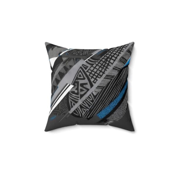 Modern Geometric Throw Pillow for Home Decor | Abstract Black and Blue Design "Make a Statement, One Pillow at a Time. - Image 2