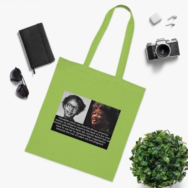 Cotton Canvas Tote Bag "Defy with Dignity – Carry Claudette Colvin’s Courage - Image 12