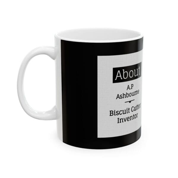 11oz Black Mug "From Dough to Innovation—Ashbourne’s Lasting Legacy." - Image 3
