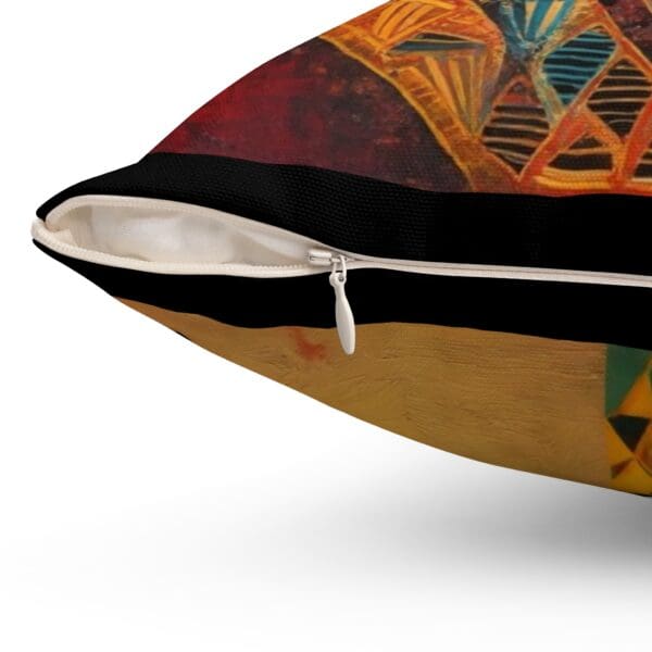 Egyptian-Inspired Decorative Pillow | Artistic Square Cushion with Ankh & Hieroglyphs Ancient symbols. Modern elegance. - Image 3