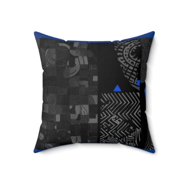 Modern Black & Blue Decorative Pillow - Bold Geometric Design for Home Decor "Perfectly Crafted for Comfort & Style." - Image 7