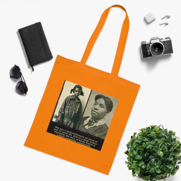 Inspiring Cotton Tote Bag -  "Rich Legacy in Every Stitch – Carry Sarah Rector’s Success" - Image 9