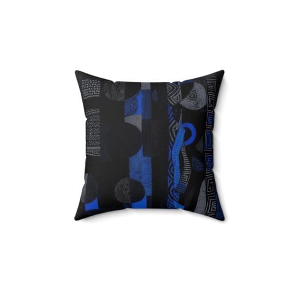 Modern Abstract Blue Pattern Pillow - Stylish Home Decor "Art Meets Comfort in Every Thread." - Image 2