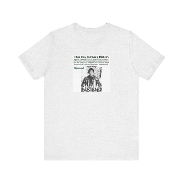 Unisex Jersey Short Sleeve Tee "Honoring Maurice Ashley—Where Genius Meets the Board." - Image 5