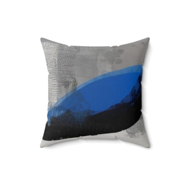 Modern Abstract Decorative Pillow with Blue Accents "Turn Your Home into a Work of Art." - Image 4