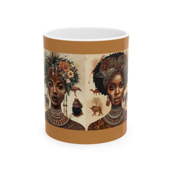 Ceramic Mug, (11oz, 15oz) The Wild and the Regal—A Story in Every Sip"
