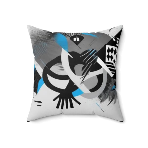Modern Geometric Print Pillow - Decorative Spun Polyester Square Cushion "Statement Design. Everyday Relaxation." - Image 7