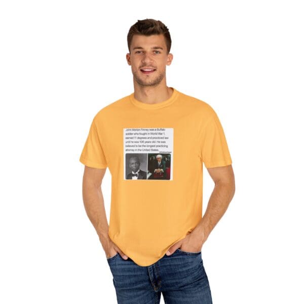 Unisex Garment-Dyed T-shirt "John Morton-Finney: Eleven Degrees, One Unbreakable Spirit." - Image 12