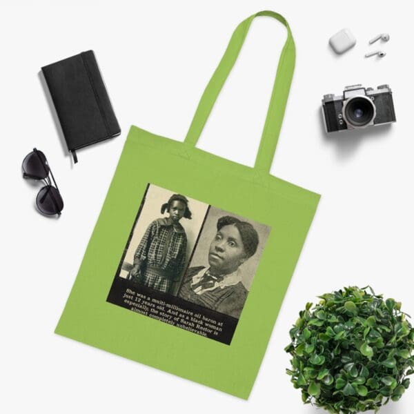 Inspiring Cotton Tote Bag -  "Rich Legacy in Every Stitch – Carry Sarah Rector’s Success" - Image 12