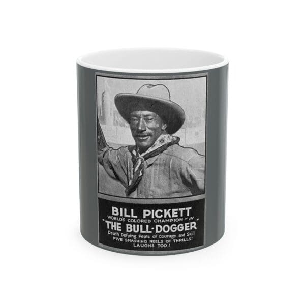 11oz Black Mug "Bulldogging Into History—Bill Pickett’s Legacy Lives On."