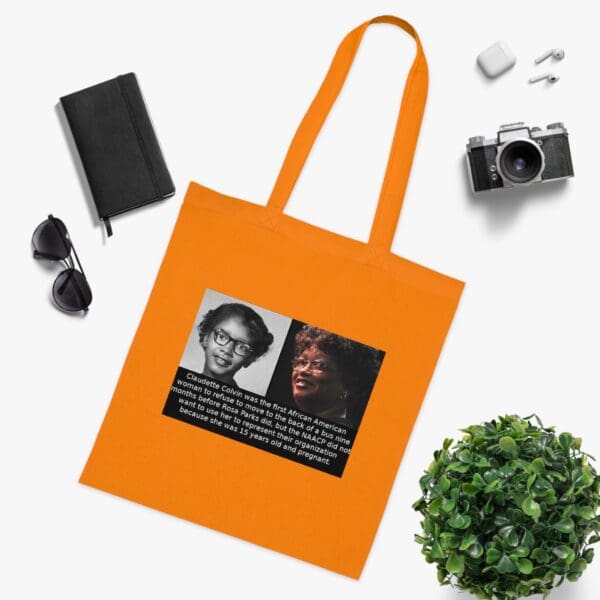 Cotton Canvas Tote Bag "Defy with Dignity – Carry Claudette Colvin’s Courage - Image 9