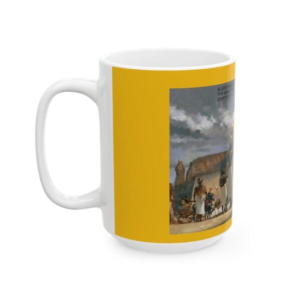 Black Mug, 15oz "The Kushite Kings: Black Pharaohs Who Ruled with Power." - Image 7