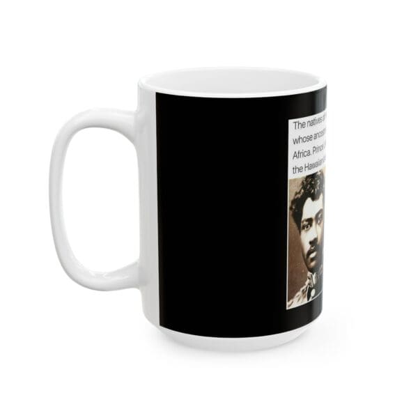Black Mug, 15oz "Leleiohoku: A Royal Vision, A Timeless Sound." - Image 7