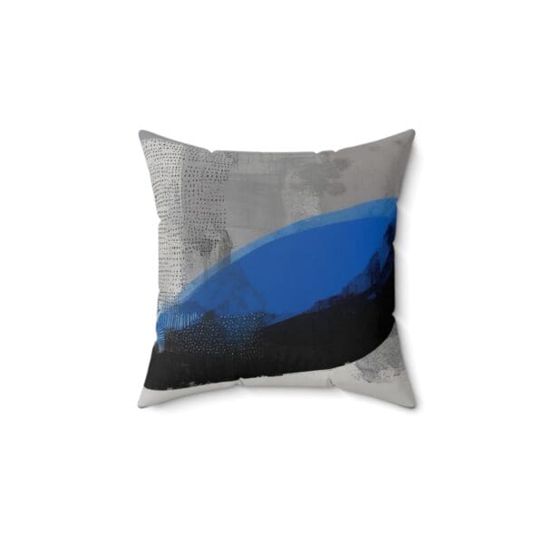 Modern Abstract Decorative Pillow with Blue Accents "Turn Your Home into a Work of Art."