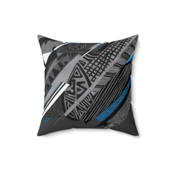 Modern Geometric Throw Pillow for Home Decor | Abstract Black and Blue Design "Make a Statement, One Pillow at a Time. - Image 5