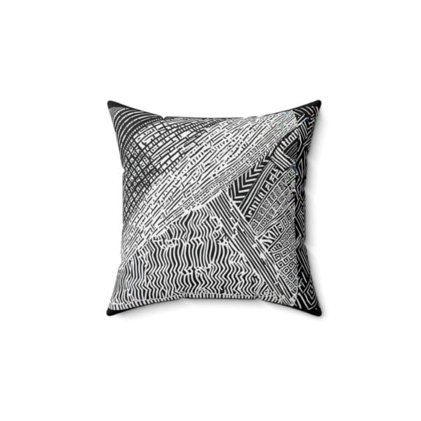 Modern Geometric Throw Pillow - Abstract Black & White Design