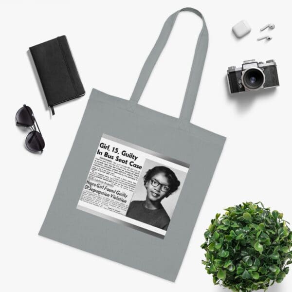 Cotton Canvas Tote Bag "Stand Strong, Stand Proud – Carry Claudette Colvin’s Courage" - Image 6