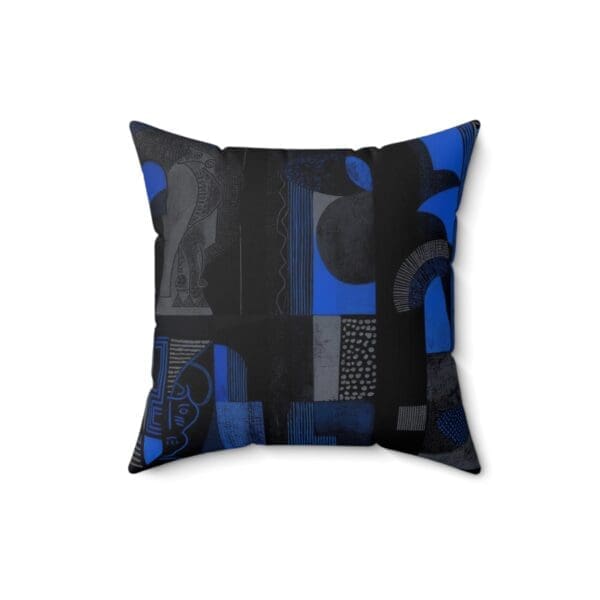 Modern Abstract Blue Pattern Pillow - Stylish Home Decor "Art Meets Comfort in Every Thread." - Image 4