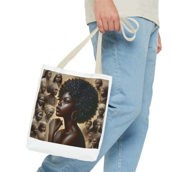 Tote Bag (AOP) "A gaze unbroken. A legacy unshaken." - Image 39